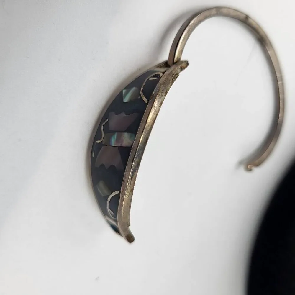 Artisan Made Alpaca Sterling Silver Enamel and Mother of Pearl Butterfly Childre